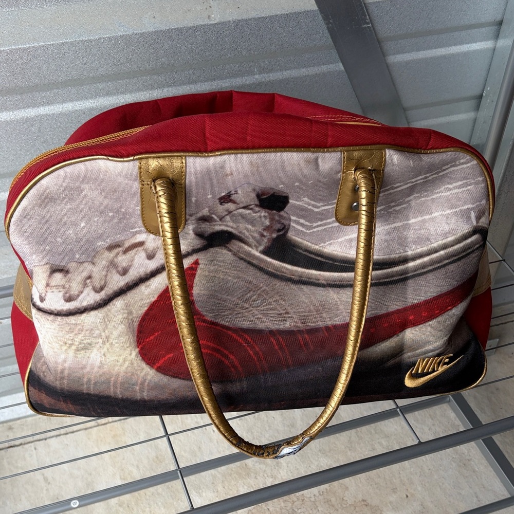 Nike Red, Cortez Gold and White Sneaker-Print Canvas Tote Bag